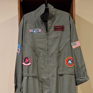 Top Gun Maverick Green Flight Suit with Patches.
